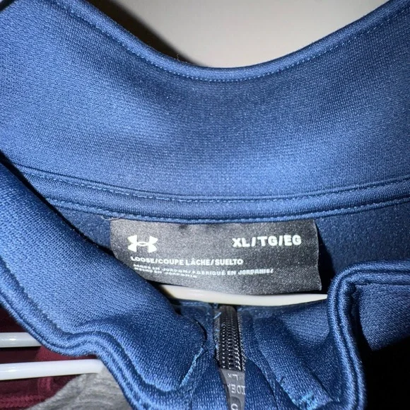 Under Armour Navy Blue Quarter-Zip Pullover - Picture 3 of 3